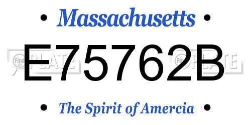 E75762B Massachusetts License Plate