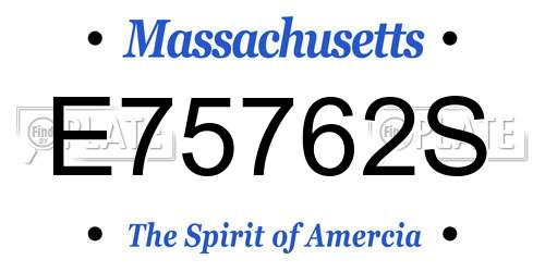 E75762S Massachusetts License Plate