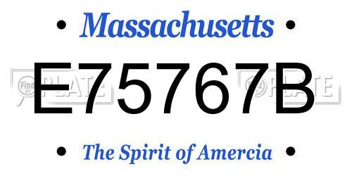E75767B Massachusetts License Plate