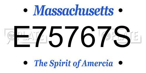 E75767S Massachusetts License Plate