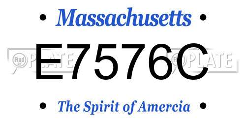 E7576C Massachusetts License Plate