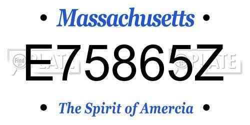 E75865Z Massachusetts License Plate