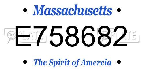E758682 Massachusetts License Plate