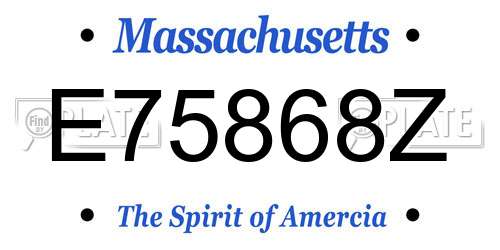 E75868Z Massachusetts License Plate