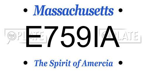 E759IA Massachusetts License Plate