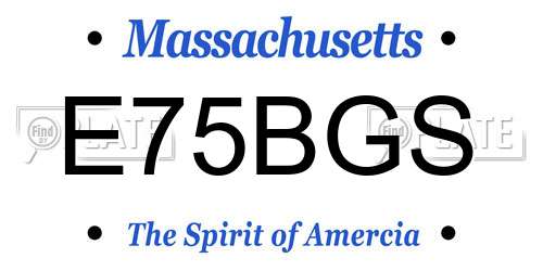 E75BGS Massachusetts License Plate