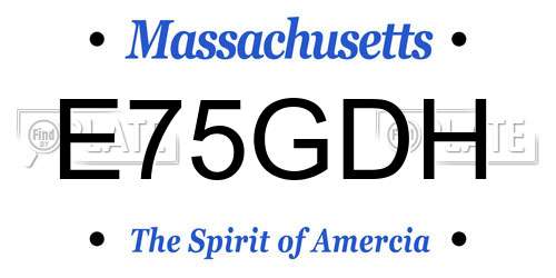 E75GDH Massachusetts License Plate