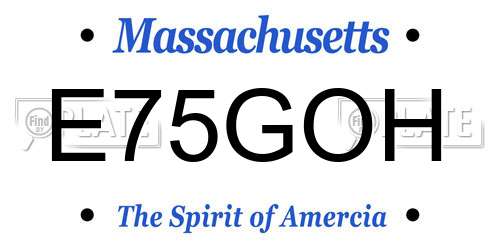 E75GOH Massachusetts License Plate