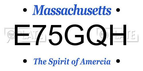 E75GQH Massachusetts License Plate