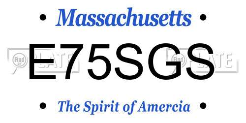 E75SGS Massachusetts License Plate