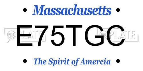 E75TGC Massachusetts License Plate
