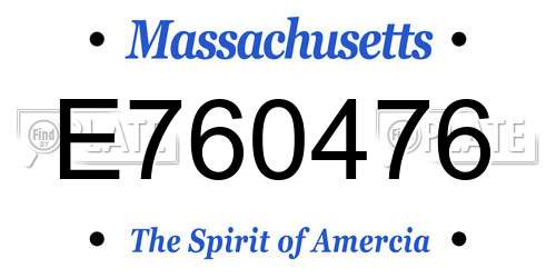 E760476 Massachusetts License Plate