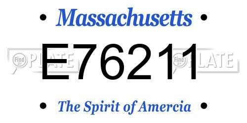 E76211 Massachusetts License Plate