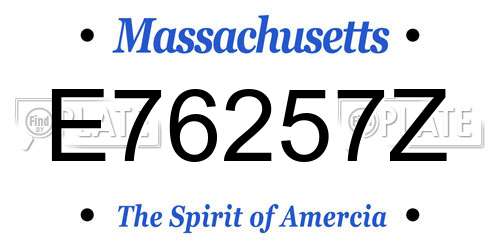 E76257Z Massachusetts License Plate