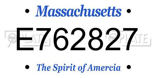 E762827 Massachusetts License Plate