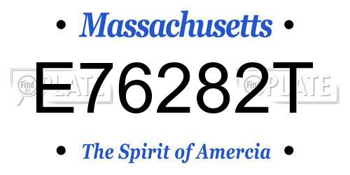 E76282T Massachusetts License Plate