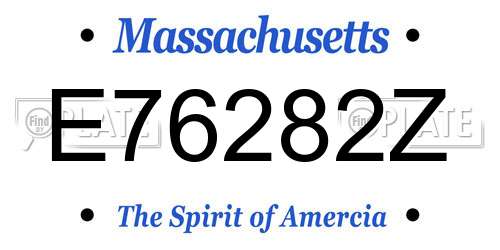 E76282Z Massachusetts License Plate