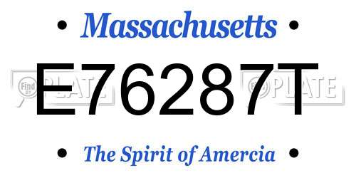 E76287T Massachusetts License Plate