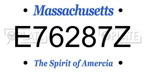 E76287Z Massachusetts License Plate