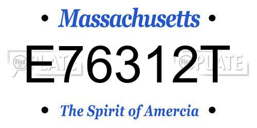 E76312T Massachusetts License Plate