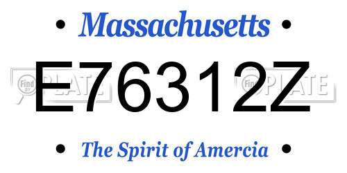 E76312Z Massachusetts License Plate