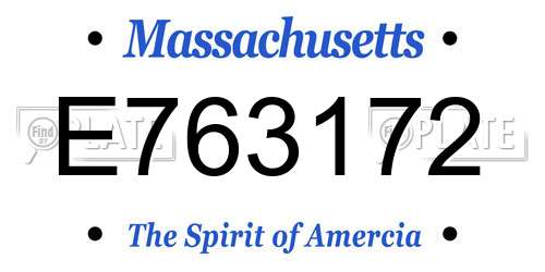 E763172 Massachusetts License Plate