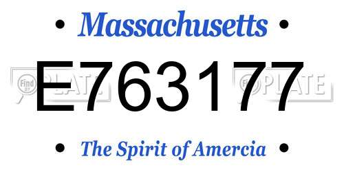 E763177 Massachusetts License Plate