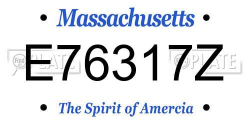 E76317Z Massachusetts License Plate