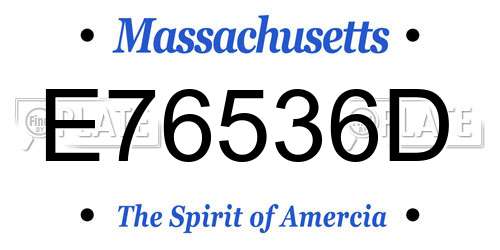 E76536D Massachusetts License Plate