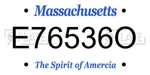 E76536O Massachusetts License Plate