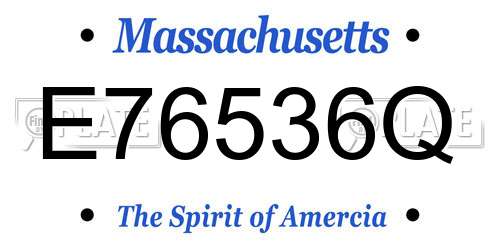 E76536Q Massachusetts License Plate