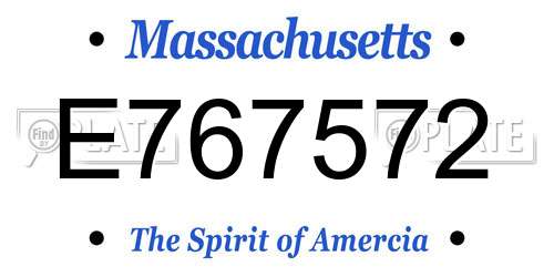 E767572 Massachusetts License Plate