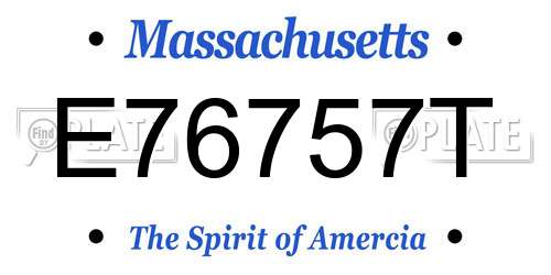 E76757T Massachusetts License Plate