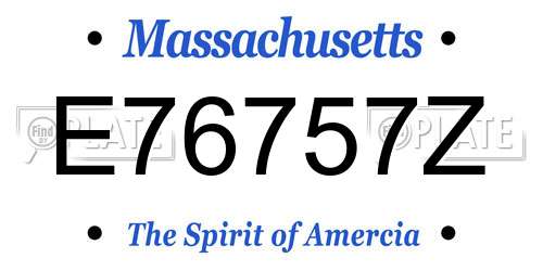 E76757Z Massachusetts License Plate