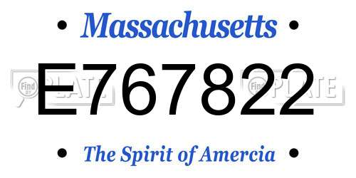 E767822 Massachusetts License Plate