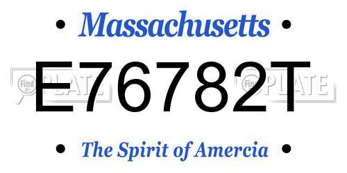 E76782T Massachusetts License Plate
