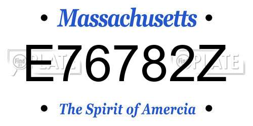 E76782Z Massachusetts License Plate