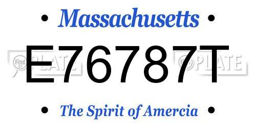 E76787T Massachusetts License Plate