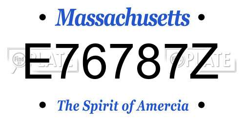 E76787Z Massachusetts License Plate