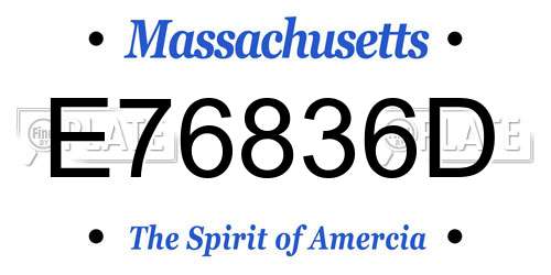 E76836D Massachusetts License Plate