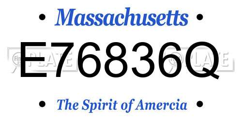 E76836Q Massachusetts License Plate