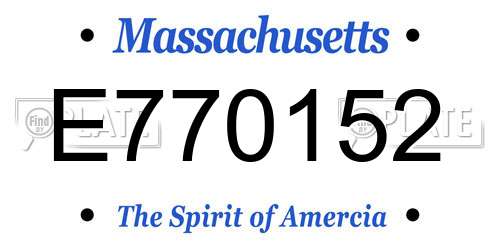 E770152 Massachusetts License Plate