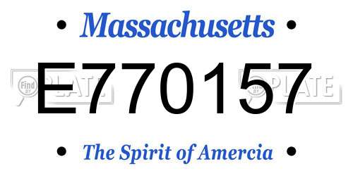 E770157 Massachusetts License Plate