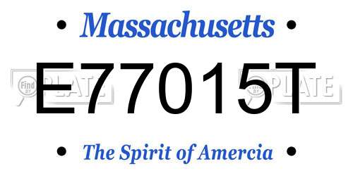 E77015T Massachusetts License Plate