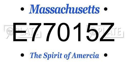 E77015Z Massachusetts License Plate