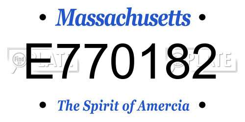 E770182 Massachusetts License Plate