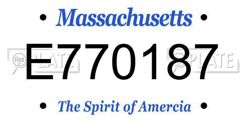 E770187 Massachusetts License Plate