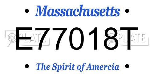 E77018T Massachusetts License Plate