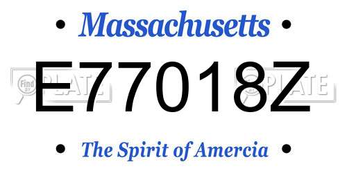 E77018Z Massachusetts License Plate