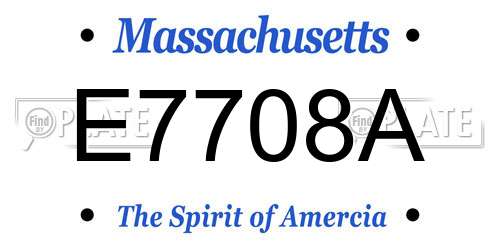 E7708A Massachusetts License Plate